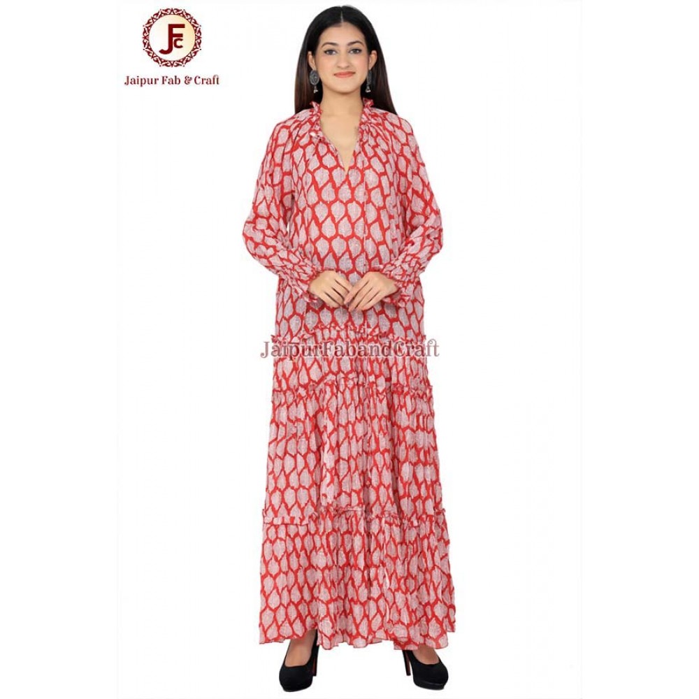 Women Cord neckline maxi dress