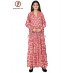 Women Cord neckline maxi dress