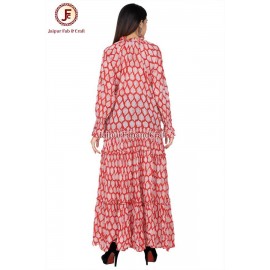 Women Cord neckline maxi dress