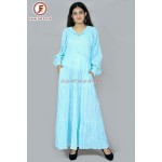 Women stripes Bishop sleeves maxi dress