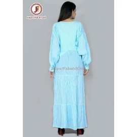 Women stripes Bishop sleeves maxi dress