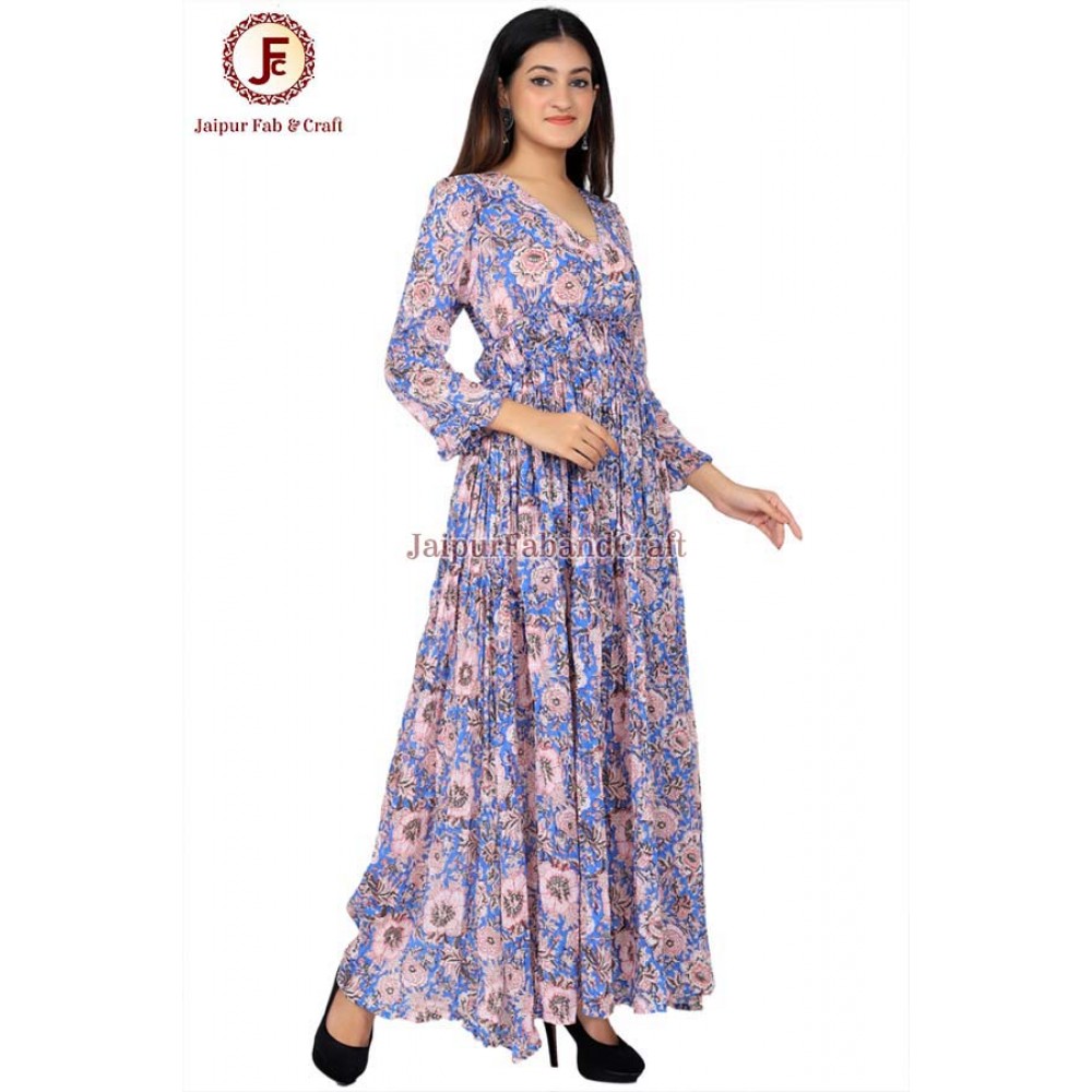 Women umbrella Hand block Maxi dress