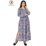 Women Side slit flare maxi dress