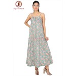 Women Halter Neck Front tie Flayered Dress