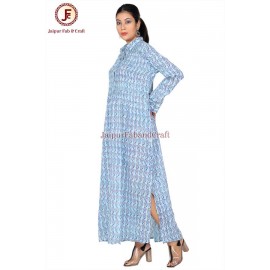 Women Collared Side Slit Dress