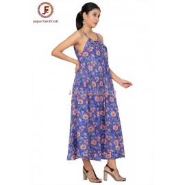 Women Halter Neck Front tie Flayered Dress