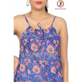Women Halter Neck Front tie Flayered Dress