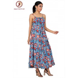 Women Halter Neck Front tie Flayered Dress