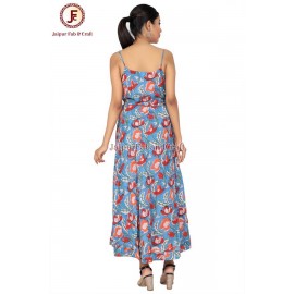 Women Halter Neck Front tie Flayered Dress