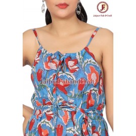 Women Halter Neck Front tie Flayered Dress