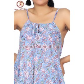 Women Halter Neck Front tie Flayered Dress