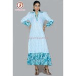 Women adorable hand block print A line frill dress