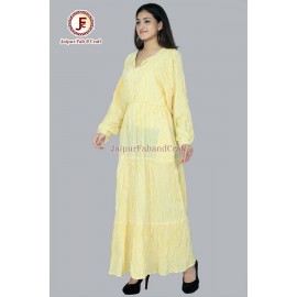 Women stripes Bishop sleeves maxi dress