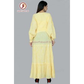 Women stripes Bishop sleeves maxi dress