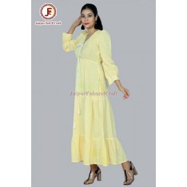 Women stripes loop and string maxy dress