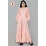 Women stripes Bishop sleeves maxi dress