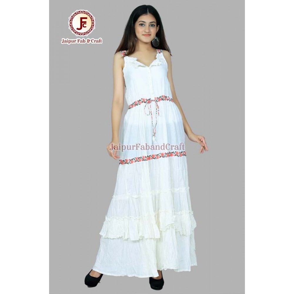 Women petite White A-Line Self-Striped Tired Dress