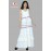 Women petite White A-Line Self-Striped Tired Dress