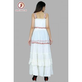Women petite White A-Line Self-Striped Tired Dress