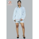 Women Cotton striped shirt and shorts night suit .