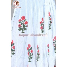 Women Block print umbrella skirt