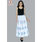 Women Block print umbrella skirt