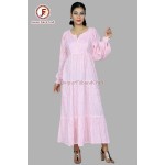 Women stripes Bishop sleeves maxi dress