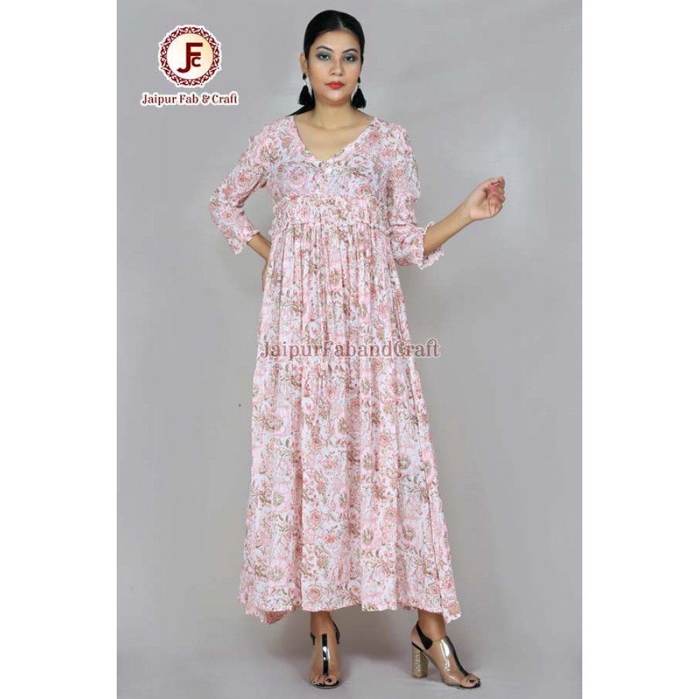 Women umbrella Hand block Maxi dress