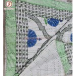 Cotton kantha bed cover