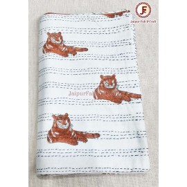 Cotton kantha bed cover