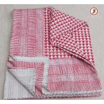 Cotton kantha bed cover