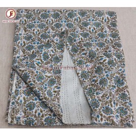 Cotton kantha bed cover