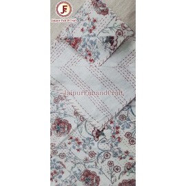 Cotton kantha bed cover