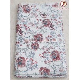 Cotton kantha bed cover