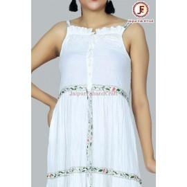 Women delightful Self - striped tired dress