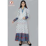 Women adorable hand block print A line frill dress