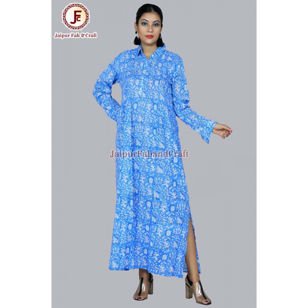 Women Collared Side Slit Dress