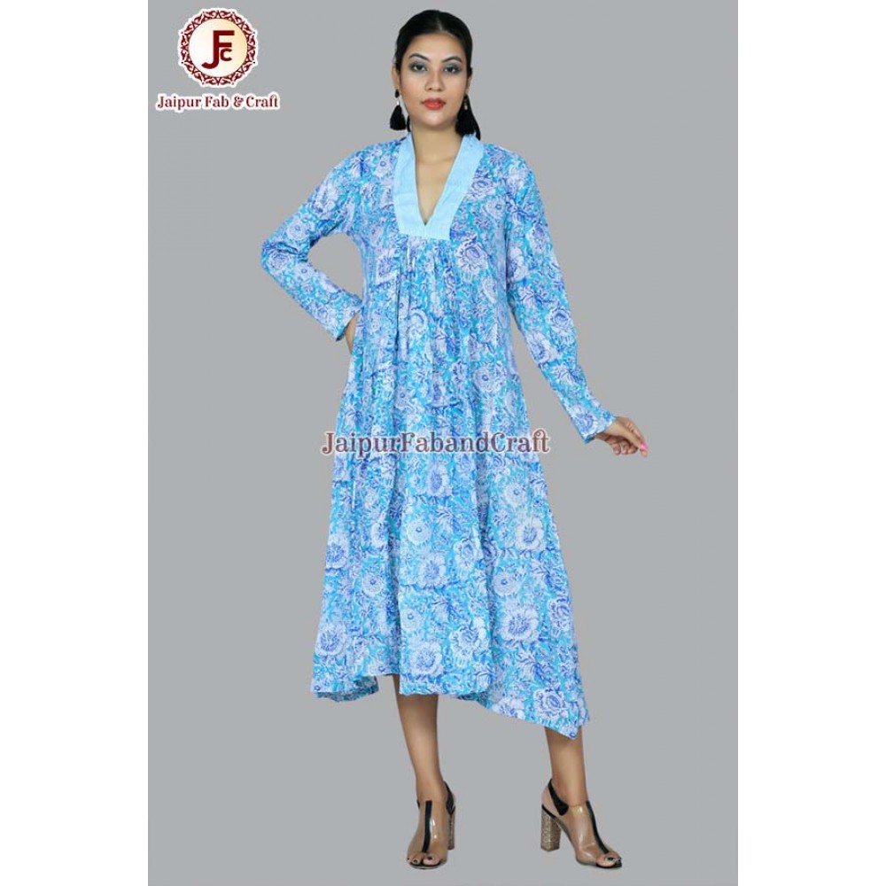 Plunge neck flayer dress.