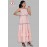 Women petite peach A-Line Self-Striped Tired Dress