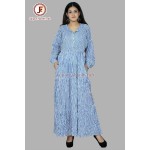 Women stripes Bishop sleeves maxi dress