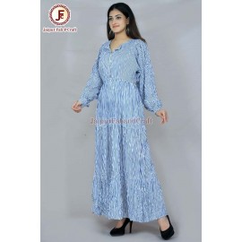 Women stripes Bishop sleeves maxi dress
