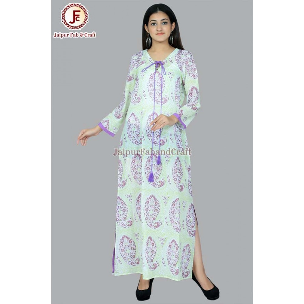 Women Straight Slit Draw string dress