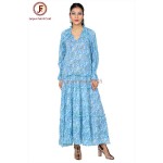 Women Cord neckline maxi dress