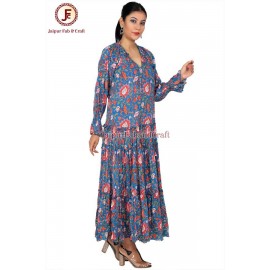 Women Cord neckline maxi dress